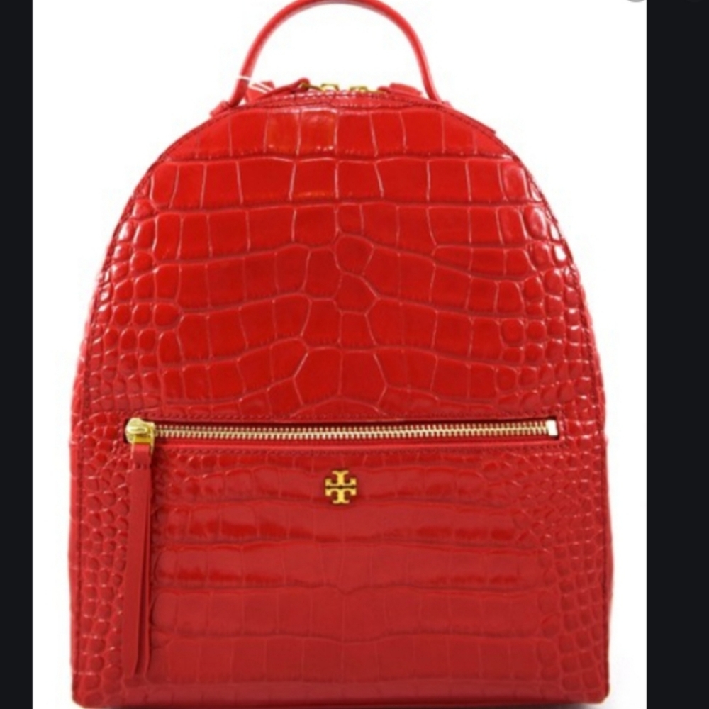 Tory Burch Croc- Embossed Mini Backpack